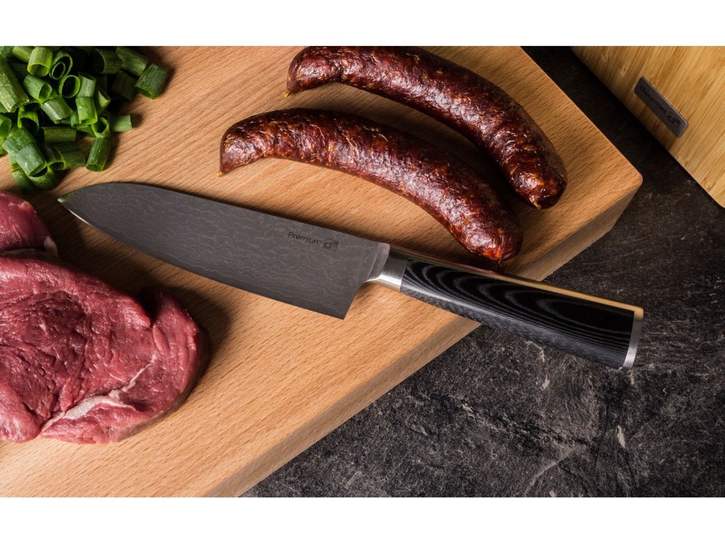 Luxusný nôž G21 Damascus Premium Santoku s vysokou čepeľou.