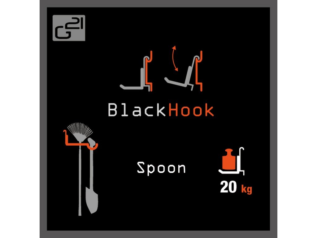 Blackhook hák v tvare lyžice pre zavesenie predmetov do hmotnosti až 20kg