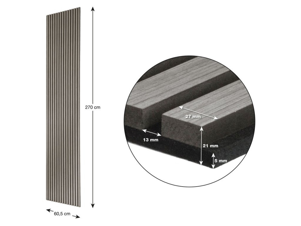 Značka: G21 Určenie: akustický panel Farba: šedý dub