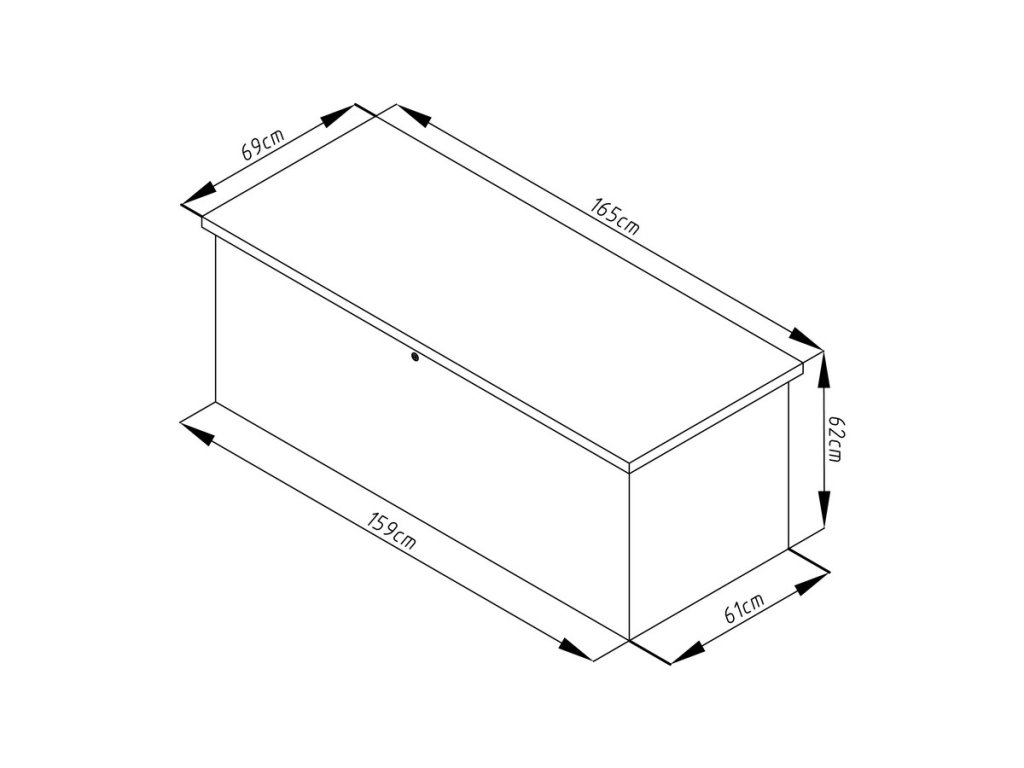 Špecifikácie Značka: G21 Model: Denver Určenie: záhradný box Hrúbka plechu: 0,45 mm Vnútorné rozmery: 159 x 61 x 60 cm