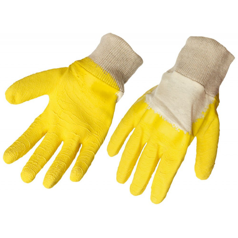Bavlnené rukavice, polomáčané v latexe, 250mm