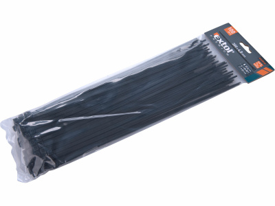 Čierne sťahovacie pásky, 4,8x300mm, 100ks, pr82mm, 22kg, nylon PA66