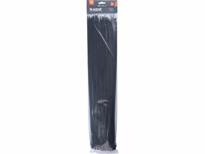 Čierne sťahovacie pásky, 4,8x500mm, 100ks, pr.150mm, 22kg, nylon PA66