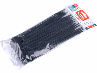 Čierne sťahovacie pásky, rozpojiteľné, 4,8x200mm, 100ks, nylon PA66