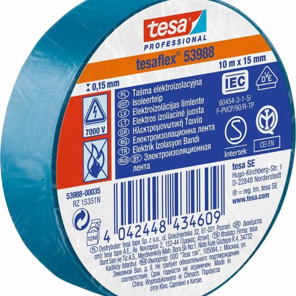 Elektroizolačná páska modrá 15mm x 10m, Tesa