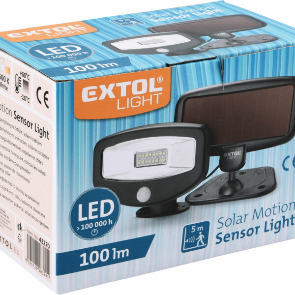 LED svietidlo solárne s pohybovým senzorom, 16xLED, 100 lm, IPX4,