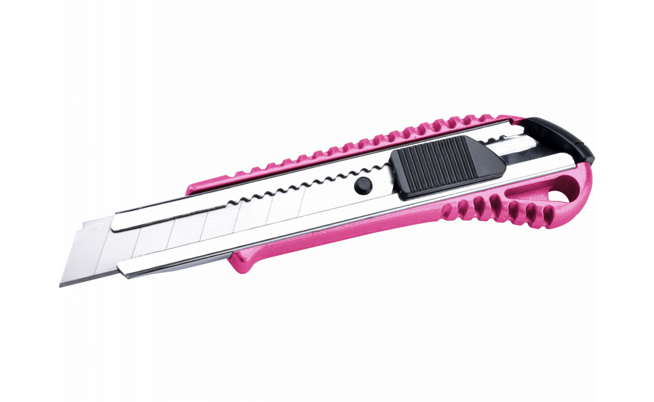 Univerzálny olamovací nôž 18mm, ružová metalická farba, kovový