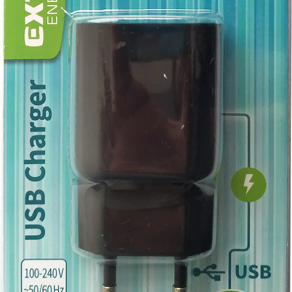 USB Nabíjačka, 100-240V, výstup 5V-2,4, 100-240V, 1xUSB (2,4A-12W), ENERGY