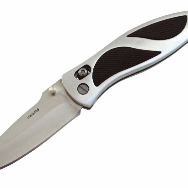 Zatvárací nôž s poistkou, 200mm, hliníková pogumovaná rukoväť