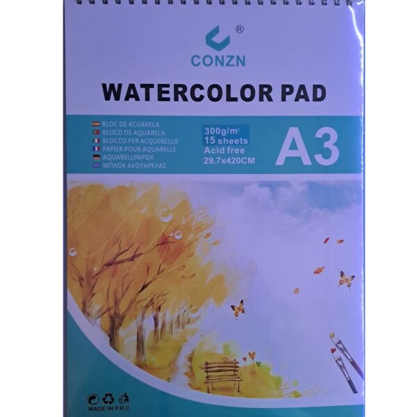 Skicár A3 pre akvarelové a akrylové farby 15 listov 42x29,7cm